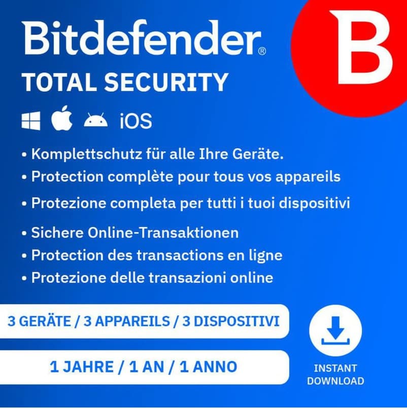 Bitdefender Total Security 3 PC 1 Jahr Global